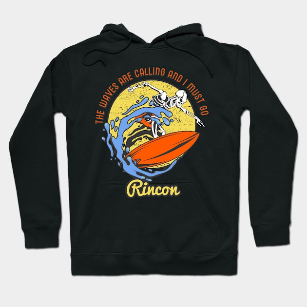 Rincon skeleton surfer Hoodie by LiquidLine